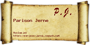 Parison Jerne névjegykártya